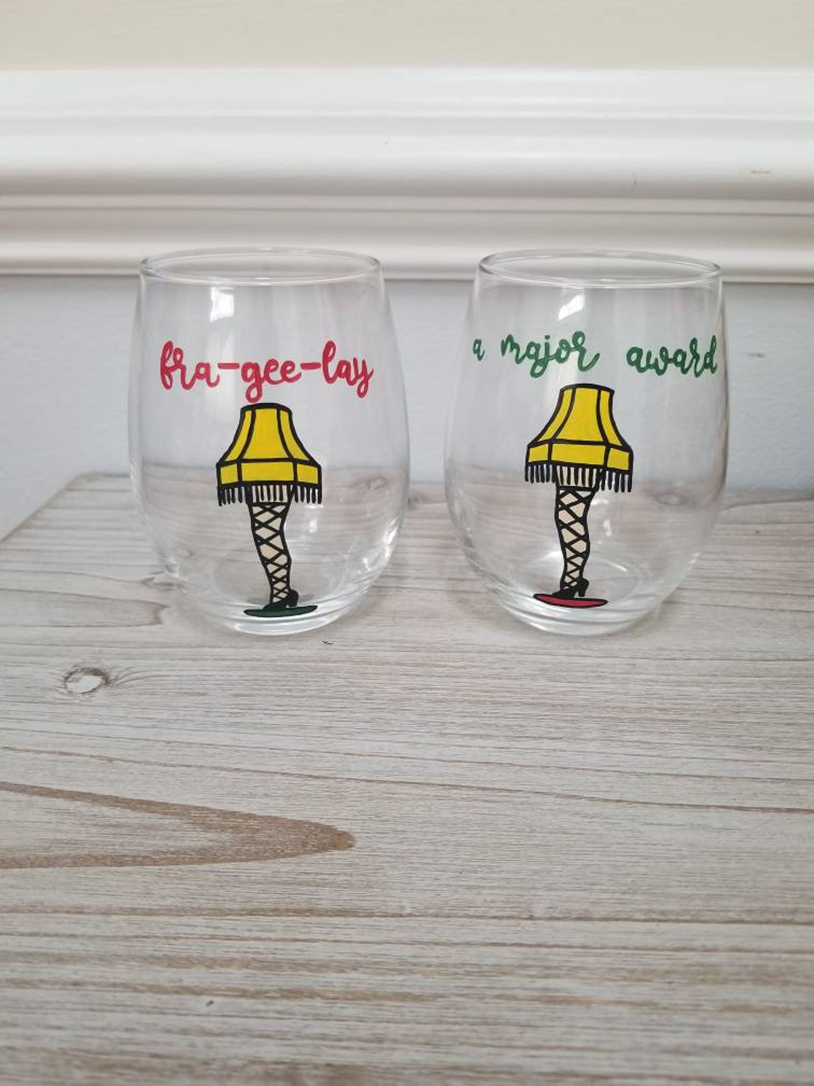 A Christmas Story Wine Glasses / Christmas Wine Glasses / Etsy