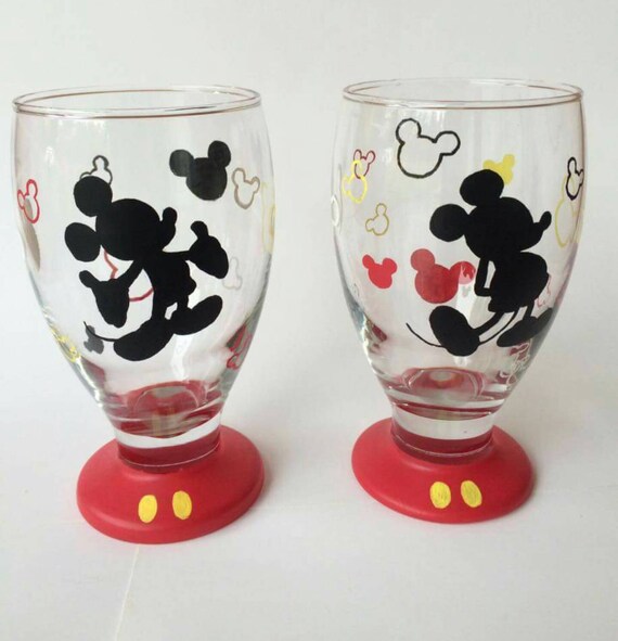 Disney Etched Glass - Mickey Mouse Ears Icons Wine Glass