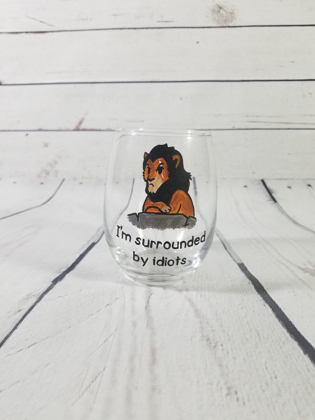 Scar Wine Glass / Lion King Wine Glass / Disney Wine Glass / Lion King