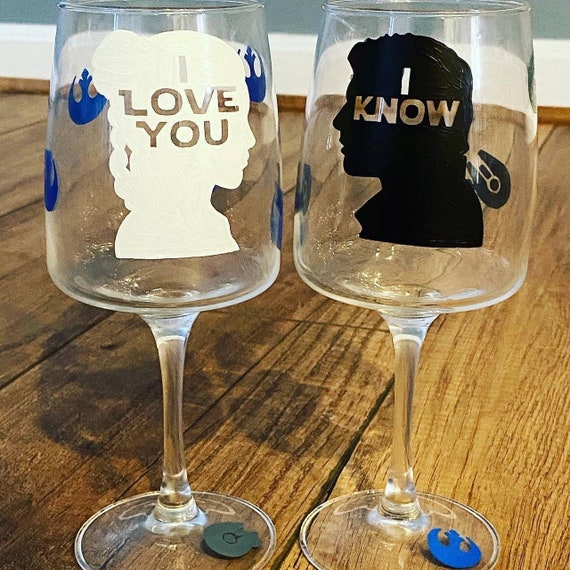 Star Wars Wine Glass Set / Star Wars Gift / Star Wars Wedding