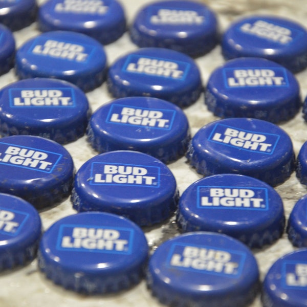 Bottle Caps, Bud Light Current Design 50 Pack, Used Bottle Caps, Beer Bottle Tops,  Blue Bottle Caps, American Beer Bottle Caps