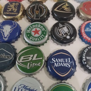 50 Different Bottle Caps, Variety Pack, Used Bottle Caps, Beer Bottle Tops,  Multicolor Bottle Caps, Craft Beer Bottle Caps, Unique Caps (f)