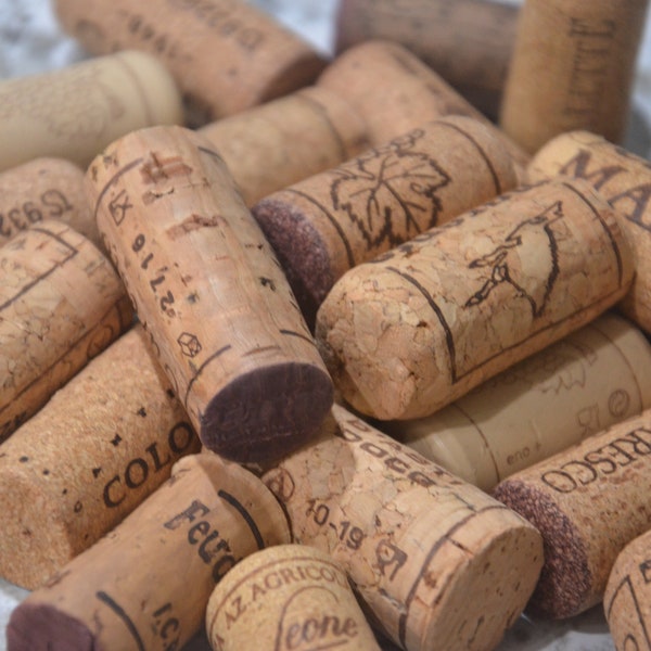 Wine Corks, Used, 5oz Bag, Red Wine, White Wine, Variety of Styles and Designs, for Wine Cork Crafts, Recycled Crafts, Upcycling