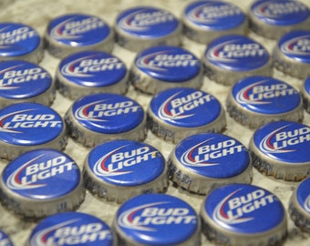 Bottle Caps, 50 Bud Light, Discontinued Design, Used Bottle Caps, Beer Bottle Tops, Blue Bottle Caps, American Beer Bottle Caps