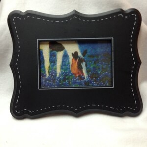 Paint Horse in the Texas Bluebonnets Framed Picture wall decor