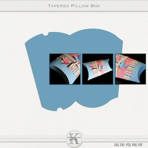 Tapered Pillow Box SVG, PSD, PDF +
