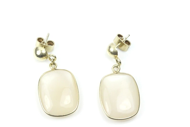 Natural Moonstones Moonstone Earrings Sterling Silver Earrings and Gold Platted Antique Handmade Earrings