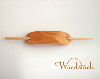 Handmade wooden barrette, boho wood hair accessories, hair clip, hair pin, hair fork, French clip, hair slide, hair holder