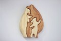 Bear family wooden puzzle, game, wooden toy, Montessori toy, bear puzzle, mother bear, baby bear, wooden game product logo