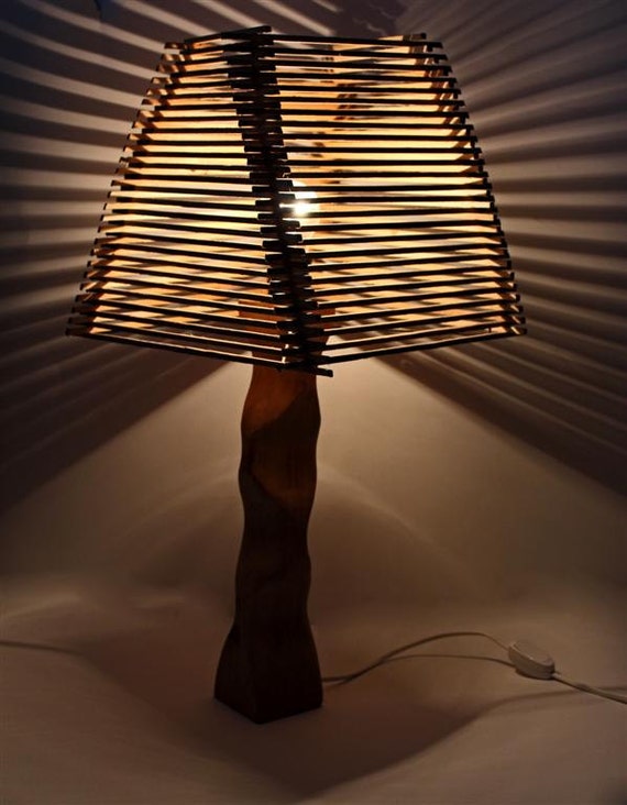 Handmade Wooden Lamp Table Lamp Contemporary Lamp Natural Light