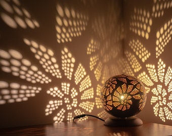 Lampe de table, lampe minimale n°3, lampes en mosaïque, abat-jour turc marocain en bois suspendu, guirlandes lumineuses en calebasse, abat-jour en noix de coco, nuit