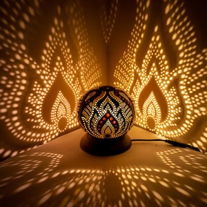 Table Lamp No.1, Gift small Night light, Gourd Lamp,  Moroccan Turkish lampshade, desk lamp calabash Turkish Morocco, mosaic lamps