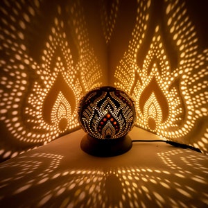 Table Lamp No.1, Gift small Night light, Gourd Lamp,  Moroccan Turkish lampshade, desk lamp calabash Turkish Morocco, mosaic lamps