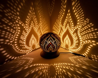 Table Lamp No.1, Gift small Night light, Gourd Lamp,  Moroccan Turkish lampshade, desk lamp calabash Turkish Morocco, mosaic lamps