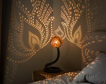 Lotus Gourd Table Lamp – Turkish Moroccan Boho Accent Light