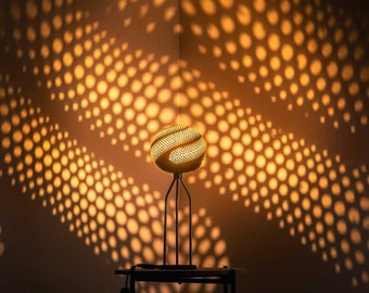 Table Lamp NEO PICO, Small Night light, Gourd Lampshade, Moroccan Turkish lampshade, desk lamp, Morocco fairy light, wooden mosaic lanthern