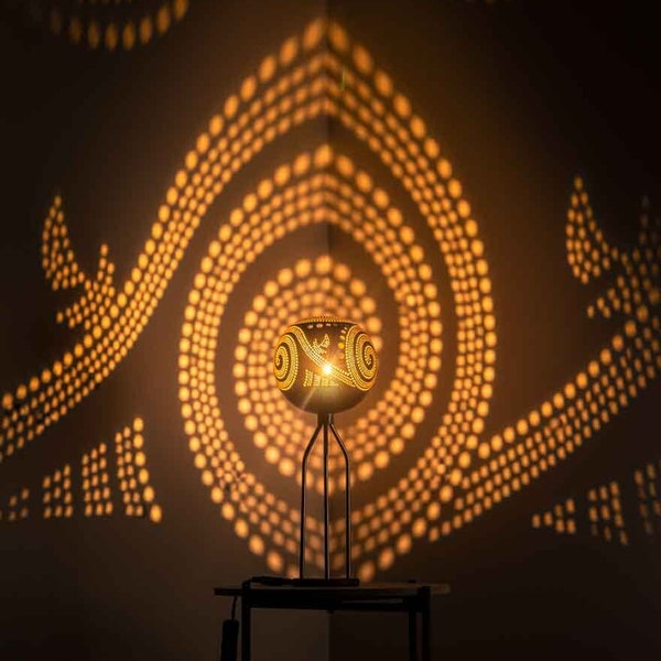 Table Lamp NEO SAIL, Small Night light, Gourd Lampshade, Moroccan Turkish lampshade, desk lamp, Morocco fairy light, modern minimal lamp