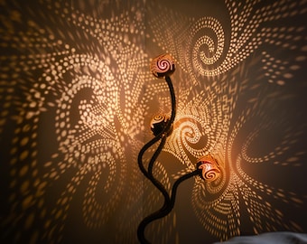Lámpara de pie de calabaza: iluminación costera bohemia hecha a mano