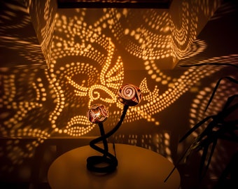 Duo Lamp No.1 - Gourd lamp, Lampshade table lamp, Coastal lamp, Bedroom lighting, Kids room light, Decorative light, Natural, Chandalier