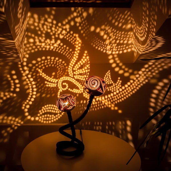 Lampada da tavolo a forma di zucca - Luce notturna in stile turco, arredamento costiero