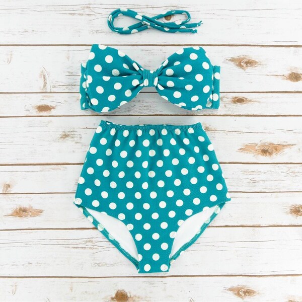 Polka Dot Bikini - Etsy UK