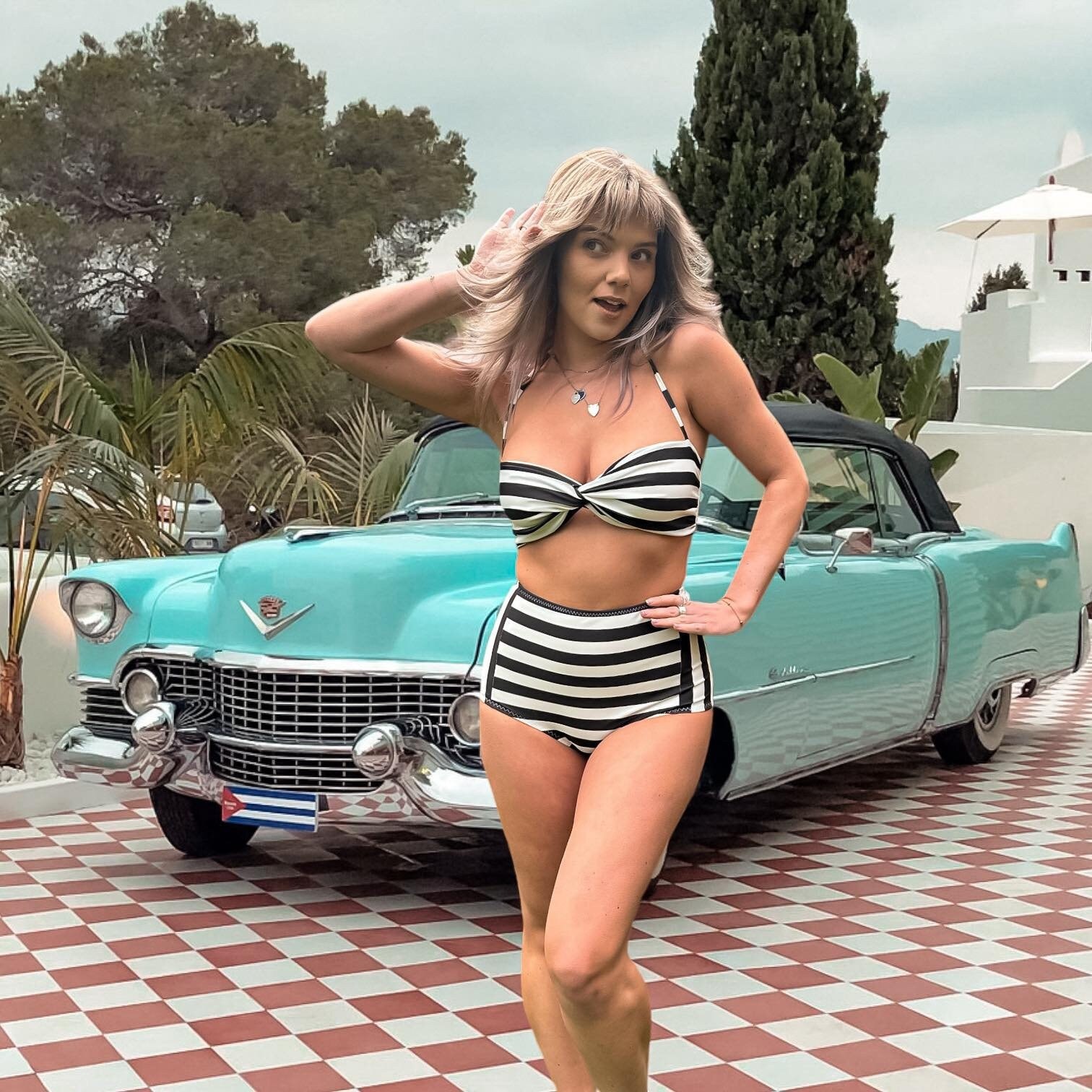 High waisted bikini 50s style deals