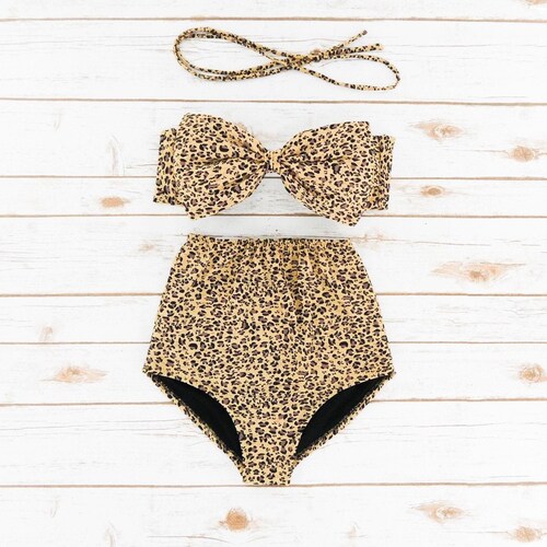 leopard swimsuit high waisted