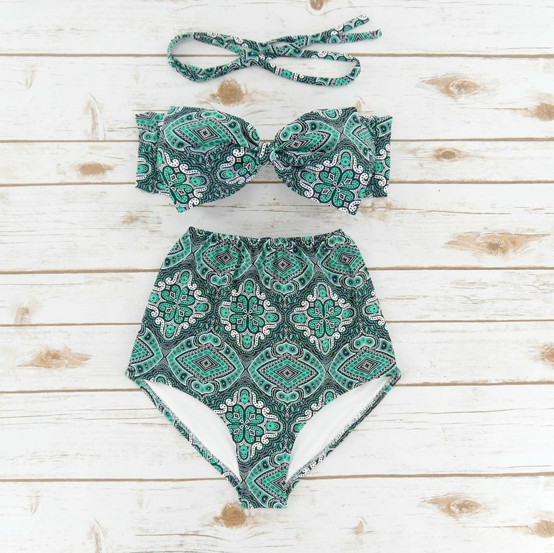 ladies high waisted swimwear
