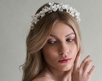 MEADOW Romantic Porcelain Flower Bridal Headband