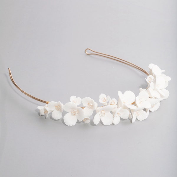 KEELEY Beautiful Porcelain Flower Bridal Headband