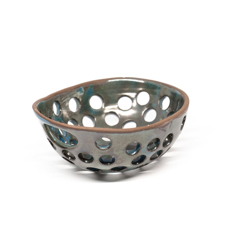 Handmade ceramic bowl. Pottery bowl with holes for serve fresh Etsy