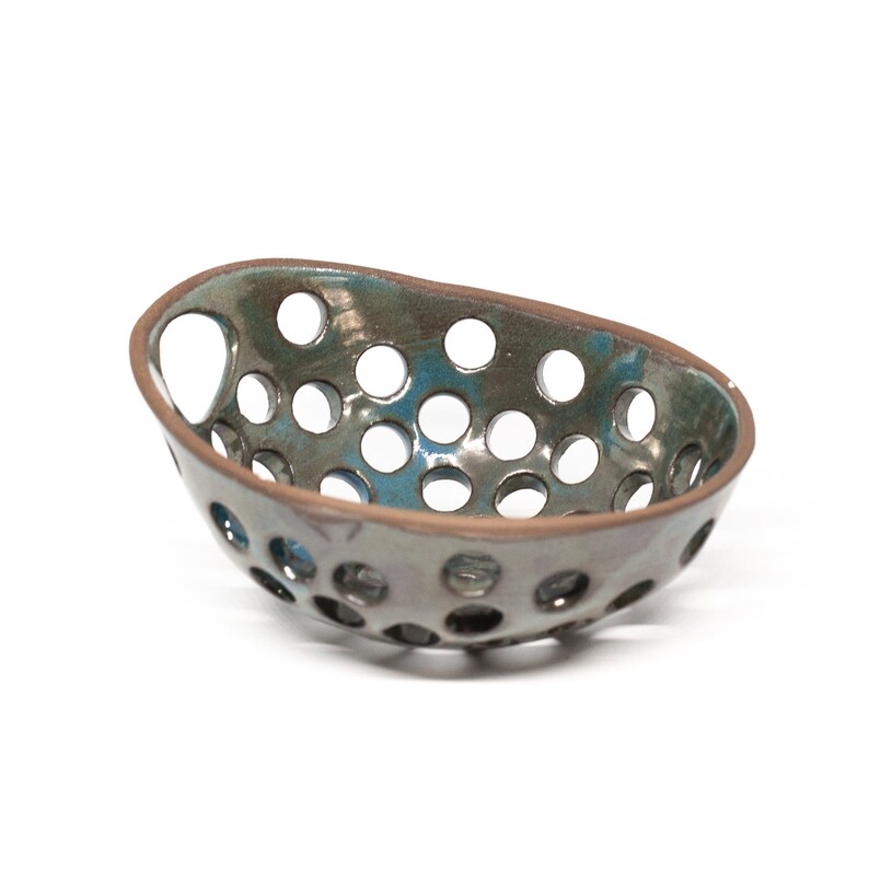 Handmade ceramic bowl. Pottery bowl with holes for serve fresh Etsy