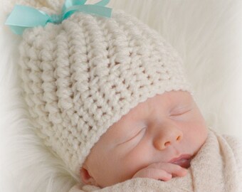 READY TO SHIP! Newborn Bunny Hat/Crochet Baby Bunny Hat, Newborn Easter Hat, Bunny Rabbit Photo Prop or Newborn Gift