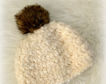 READY TO SHIP! Baby Winter Hat, Handmade Crochet Baby Hat, Baby Hat, Winter Photo Prop, Baby Shower Gift