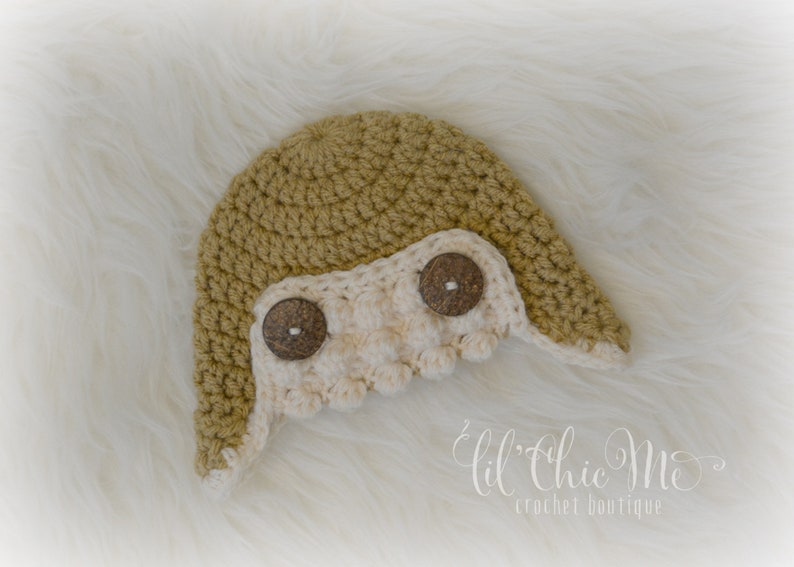 READY TO SHIP Newborn Aviator Hat, Baby Pilot Hat, Crochet Aviator Hat, Aviator or Pilot Baby Photo Prop or Gift image 1