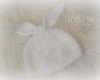 READY TO SHIP! Newborn Bunny Hat/Crochet Baby Bunny Hat, Newborn Easter Hat, Bunny Rabbit Photo Prop or Newborn Gift