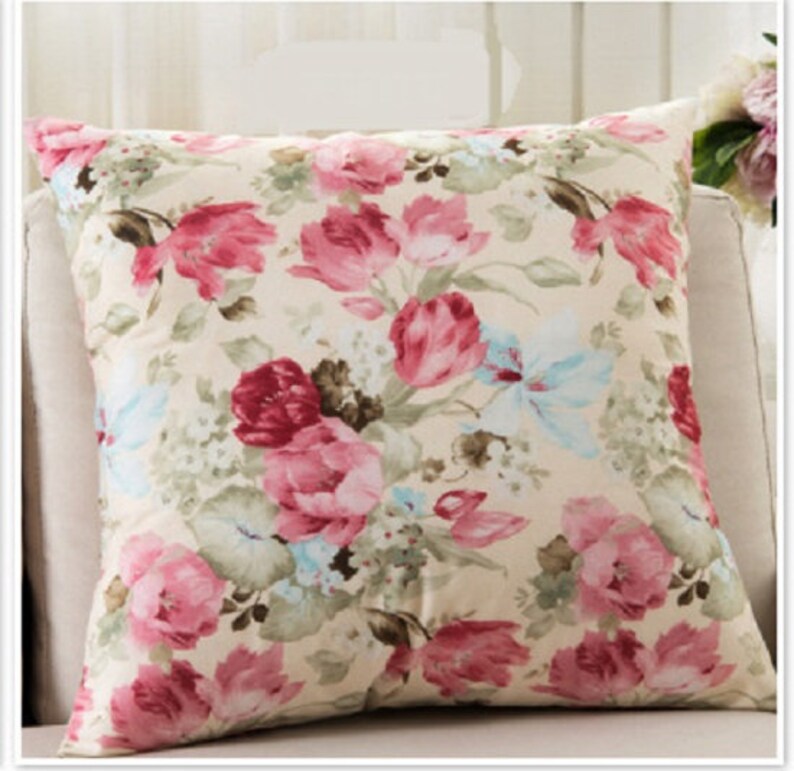 shabby chic Flowers Pink Long Cushion Covers Pillow Cases Home Decor or
