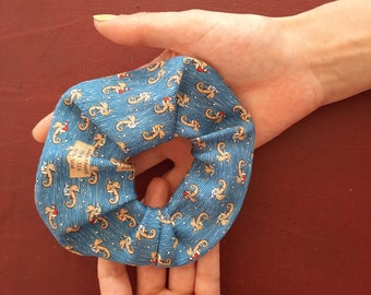 Upcycled silk scrunchie signed