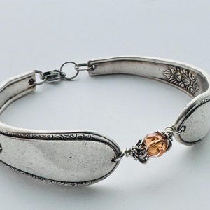 Vintage Spoon Bracelet - Repurposed Antique Flatware - 1930 Adoration Pattern