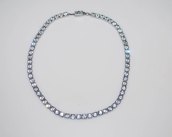 Vintage Rhinestone Collar Choker Necklace 14"