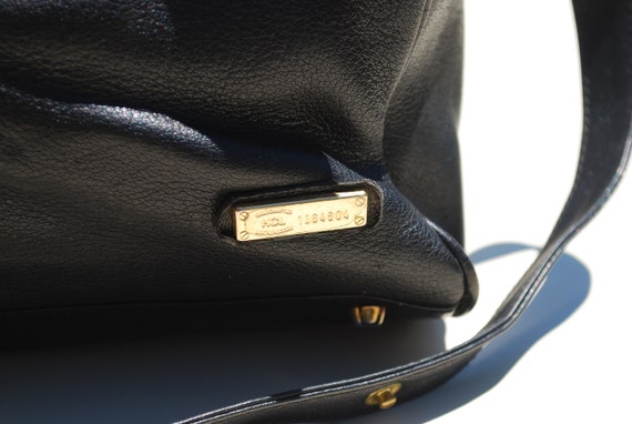 Vintage HCL Black Crossbody Leather Purse Handbag Ger… - Gem