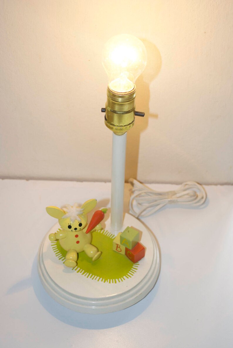 Vintage Nursery Lamp by Underwriters Laboratories Bunny Rabbit Etsy