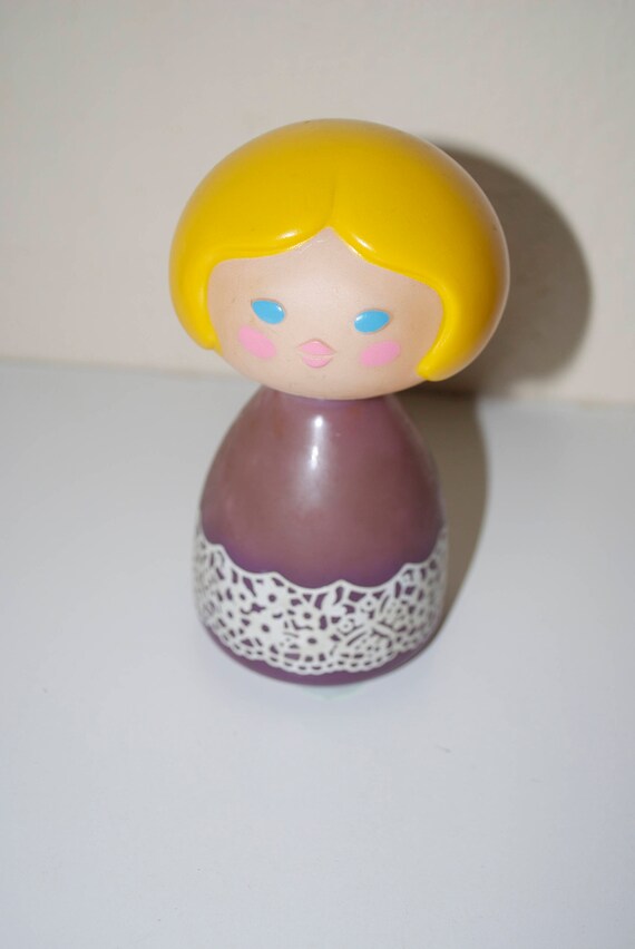 Avon Small World Cologne Purple Lace Blond Girl Doll Bottle Etsy
