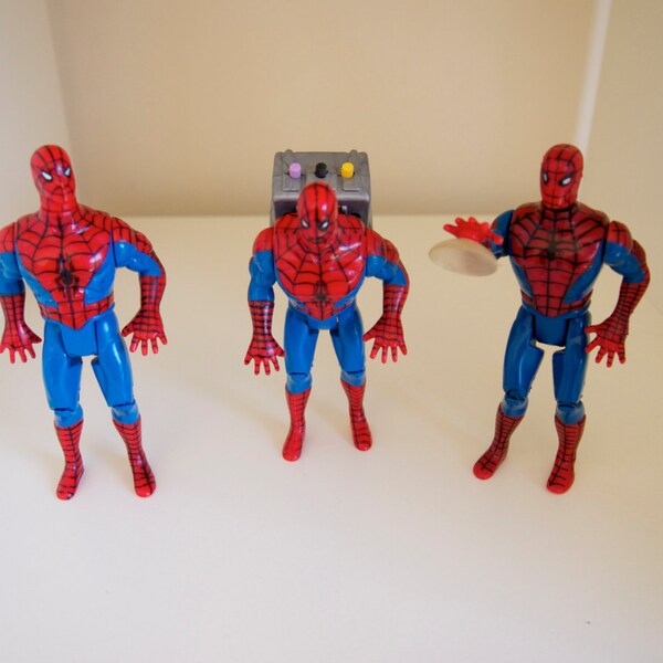 Spider-Man Marvel Action Figures 1991 Toy Biz Lot Talking Box Sounds 4.5"