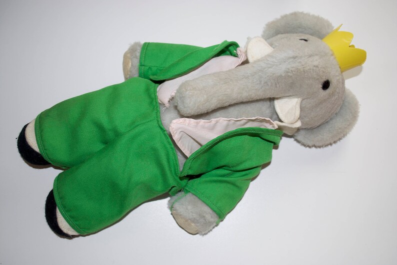 Vintage King Babar Stuffed Peluche Animal 15 Etsy Canada