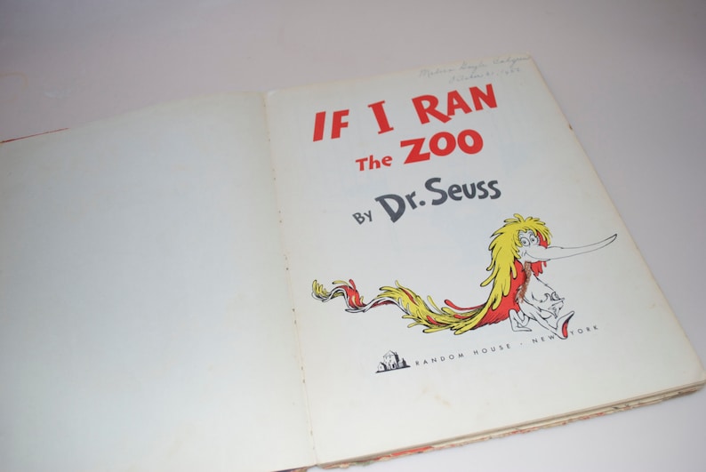 If I Ran The Zoo by Dr. Seuss 1950 Hardcover Edition Book