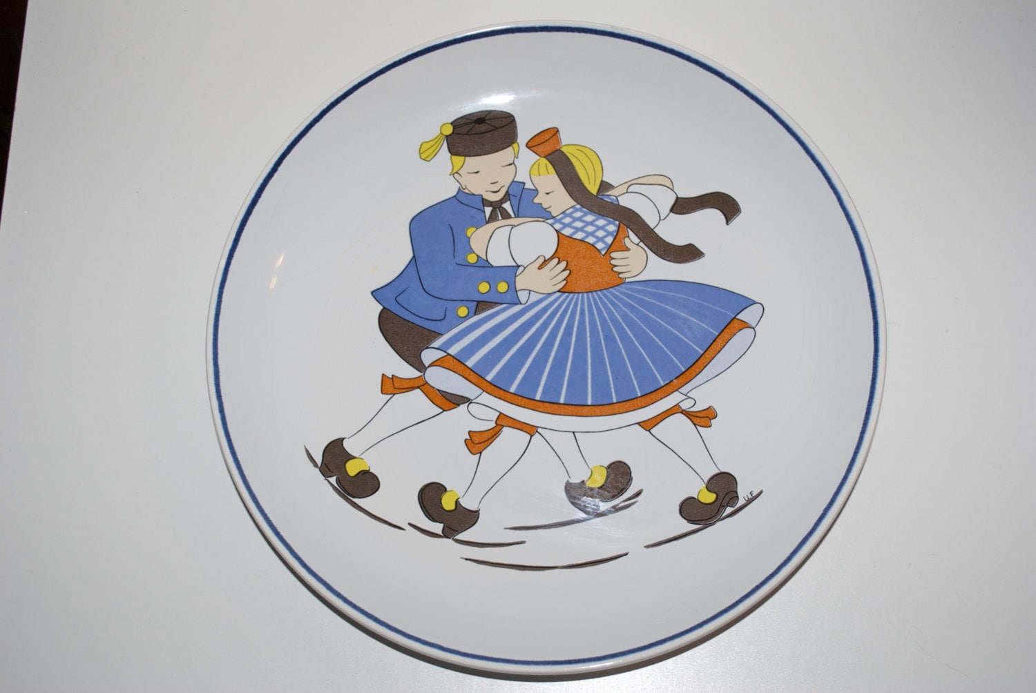 Vintage German Waechtersbach Folk Dancing Couple Plate West 3 3/4” Vintage German Waechtersbach Folk Dancing Couple Plate West 3 3/4”
