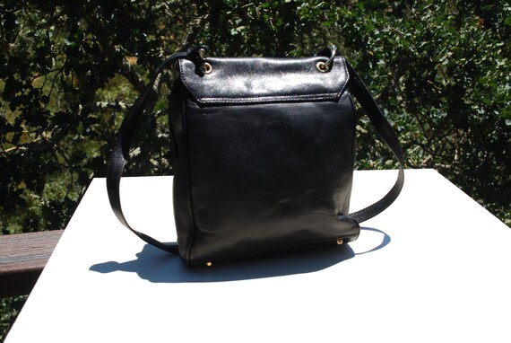 Vintage HCL Black Crossbody Leather Purse Handbag Ger… - Gem