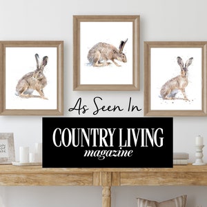 hare print, animal prints, rabbit print, hare painting, watercolour hare, hare gifts, hare wall art, country home decor, british wildlife