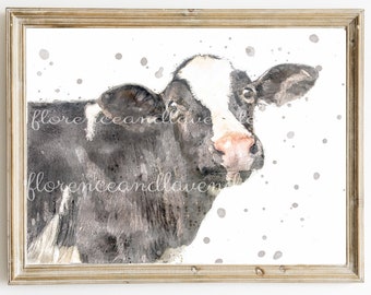 farming life Dairy cow art print agriculture print country living holstein friesian cattle moo farmhouse decor cows cow lover gifts
